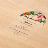 Moderne Elegante Bouquet Babydusche Acryleinladungen (Ablage )