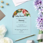Moderne Elegante Bouquet Babydusche Acryleinladungen (Insitu (Hochzeit))