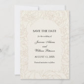 Moderne, elegante Braun-Beige Blumenhochzeit Save The Date (Vorderseite)