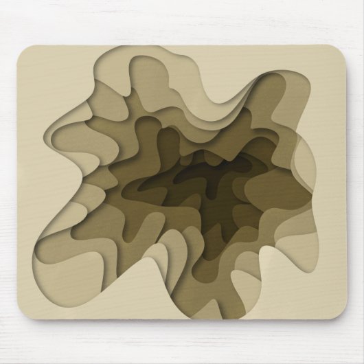 Moderne elegante braune Wellen Mousepad (Vorne)