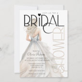 Moderne Elegante Braut im Hochzeitsgossen-Brautpar Einladung (Vorderseite)