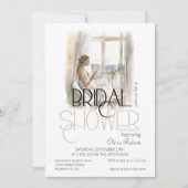 Moderne Elegante Braut im Hochzeitsgossen-Brautpar Einladung (Vorderseite)