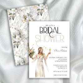 Moderne Elegante Braut im Hochzeitsgossen-Brautpar Einladung