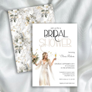 Moderne Elegante Braut im Hochzeitsgossen-Brautpar Einladung