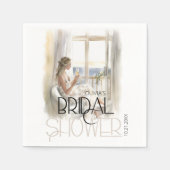 Moderne Elegante Braut im Hochzeitsgossen-Brautpar Serviette (Vorderseite)