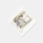 Moderne Elegante Braut im Hochzeitsgossen-Brautpar Serviette (Ecke)