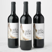 Moderne Elegante Braut im Hochzeitsgossen-Brautpar Weinetikett (Flaschen)