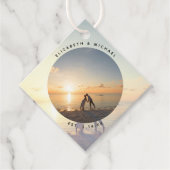 Moderne, elegante Braut- und Groom-Foto Hochzeit Geschenkanhänger (Vorderseite)