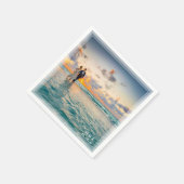 Moderne elegante Braut- und Groom-Foto-Hochzeitsfe Serviette (Ecke)