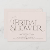 Moderne, elegante Brautdusche - Einladung Postkarte (Vorne/Hinten)