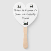 Moderne elegante Brautgrotte Hochzeit Fächer (Rückseite)