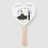 Moderne elegante Brautgrotte Hochzeit Fächer (Vorderseite)