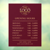 Moderne elegante Burgund Red Business Opening Stun Fensteraufkleber (Blatt 3)