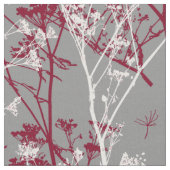 Moderne elegante Burgunder-Wildblumen auf Grau Stoff (Nahaufnahme)