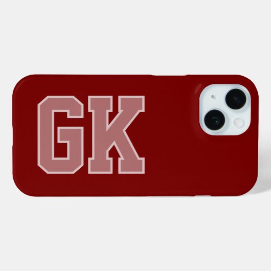 Moderne elegante burgunderweiße Monogramm-Anfangsb Case-Mate iPhone Hülle (Rückseite (Horizontal))