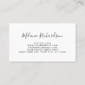 Moderne Elegante Burgundy Floral Gold Frame Visitenkarte (Rückseite)