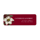 Moderne Elegante Burgundy Red White Christmas Rose (Vorne)