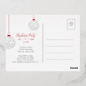 Moderne Elegante Business-Weihnachtsreise Folie Einladungspostkarte (Rückseite)