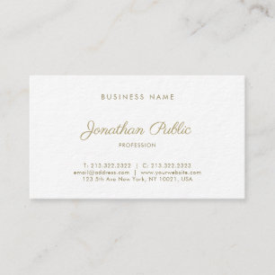 Moderne Elegante Calligrafy Gold Look Script Cool Visitenkarte
