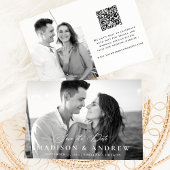 Moderne elegante Calligraphie 2 Foto QR Code Weddi Save The Date
