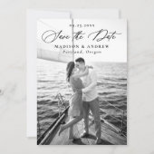 Moderne elegante Calligraphie 2 Foto QR Code Weddi Save The Date (Vorderseite)