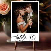 Moderne elegante Calligraphie Script-Foto Hochzeit Tischnummer
