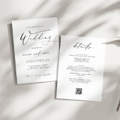 Moderne Elegante Calligraphy QR Wedding Einladung