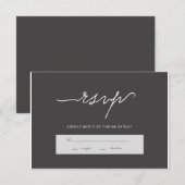 Moderne elegante Charcoal Wedding RSVP Karte (Vorne/Hinten)