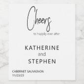 Moderne Elegante Cheers Wedding Custom Weinetikett (Einzelnes Label)