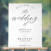 Moderne Elegante Chic Calligraphy Wedding Willkomm Acrylschild (Neutral)