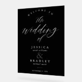 Moderne Elegante Chic Calligraphy Wedding Willkomm Acrylschild (Winkel)