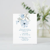 Moderne Elegante Chic Dusty Blue Hochzeitsprogramm (Stehend Vorderseite)