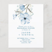 Moderne Elegante Chic Dusty Blue Hochzeitsprogramm (Vorderseite)