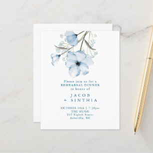 Moderne Elegante Chic Dusty Blue Hochzeitsprogramm