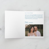 Moderne Elegante Chic Dusty Blue Wedding Dankeskarte (Innenseite)