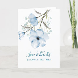 Moderne Elegante Chic Dusty Blue Wedding Dankeskarte