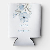 Moderne Elegante Chic Dusty Blue Wedding Dosenkühler (Vorderseite)