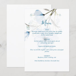 Moderne Elegante Chic Dusty Blue Wedding Menükarte