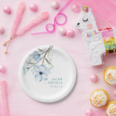 Moderne Elegante Chic Dusty Blue Wedding Pappteller (Party)