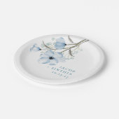 Moderne Elegante Chic Dusty Blue Wedding Pappteller (Schrägansicht)