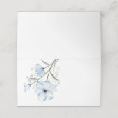 Moderne Elegante Chic Dusty Blue Wedding Platzkarte (Außenseite Aufgefaltet)