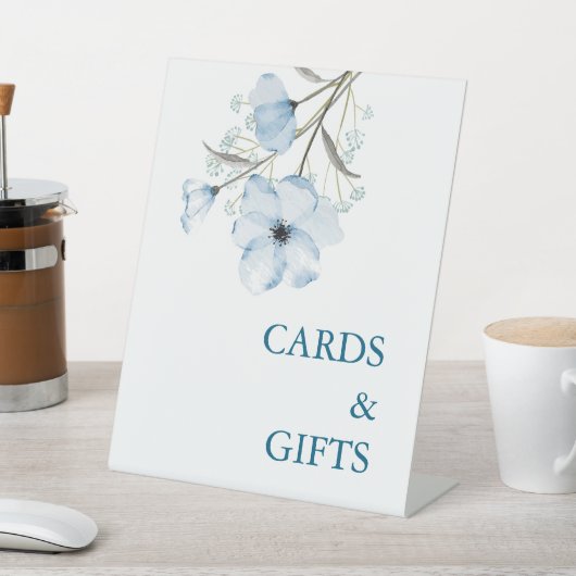 Moderne Elegante Chic Dusty Blue Wedding Sockelschild (In SItu)