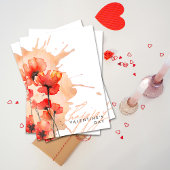 Moderne Elegante Chic Floral Valentine Karte