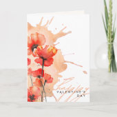 Moderne Elegante Chic Floral Valentine Karte (Vorderseite)