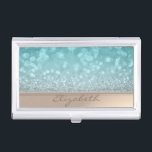 Moderne Elegante Chic Girly Glittery, Bokeh Visitenkarten Etui<br><div class="desc">Eleganter glamouröser glänzender Hintergrund. Ein elegantes und raffiniertes Design. Die perfekte coole Geschenkidee für sie zu jedem Anlass.</div>