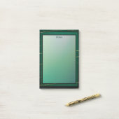 Moderne Elegante Chic Green und Gold Post-it Klebezettel (Auf Schreibtisch)