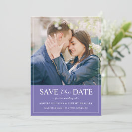 Moderne Elegante Chic Lavender Blue Foto Wedding Save The Date