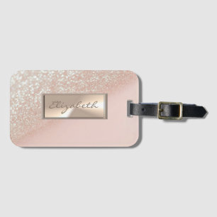 Moderne Elegante Chic Mädchen Glitzer Bokeh Ombre Gepäckanhänger