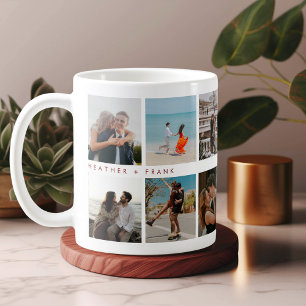 Moderne elegante chic Schrift Fotos Valentinstag Kaffeetasse