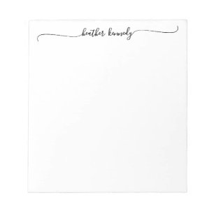 Moderne elegante chic Schwung Schrift Name Kalligr Notizblock